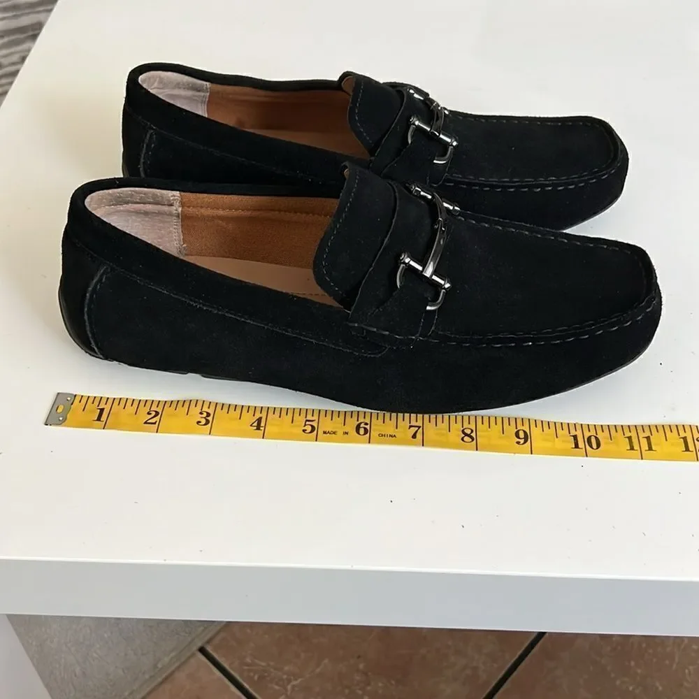Alfani Mens Black Suede Loafers Shoes 10 W